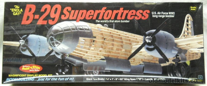 Guillows 1/32 B-29 Superfortress Enola Gay - 53 Inch Wingspan, 2005 plastic model kit